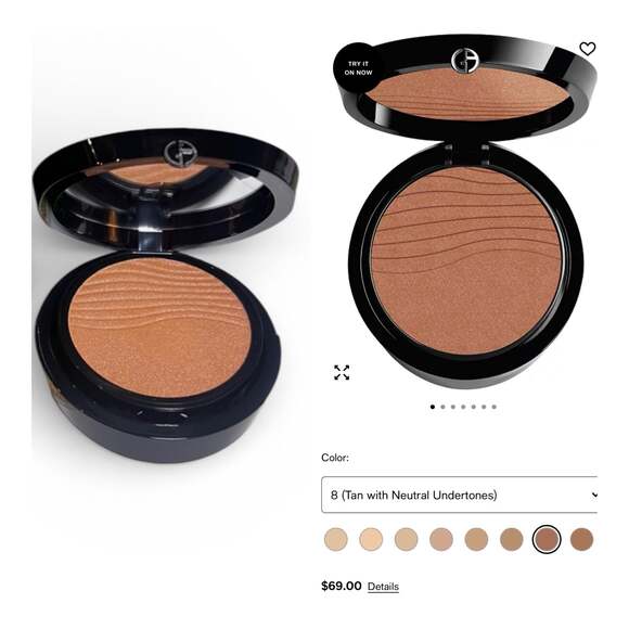 Giorgio Armani Other - Giorgio Armani Luminous Silk Glow Fusion Setting Powder - Shade 8 Tan. MSRP $69!